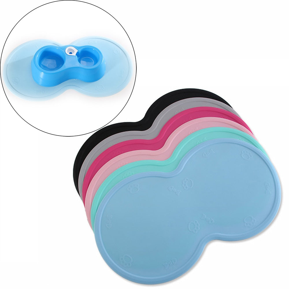 Pet Dog - Cat Feeding Mat Pad Cute Cloud Shape Silicone Dish Bowl Food Feed Placemats