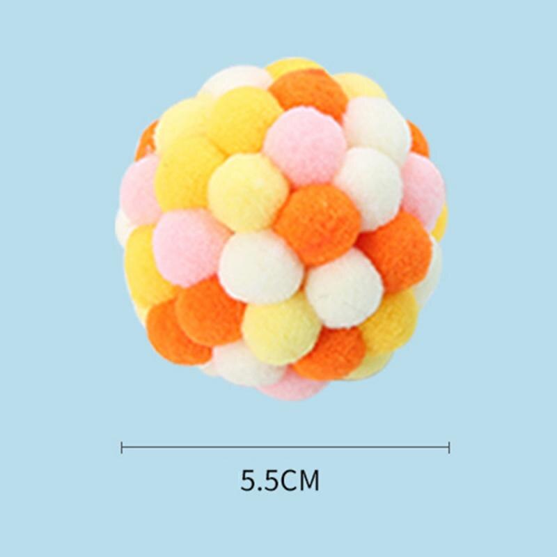 Cat Sound & Catnip Plush Ball-Multicolor Stitching Cat Toys