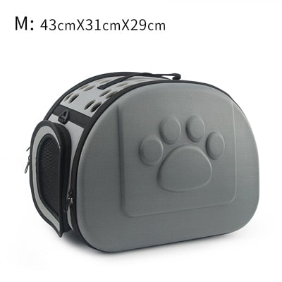 Portable Pure Color Pet Carrier Bag - Foldable Travel Shoulder Bag