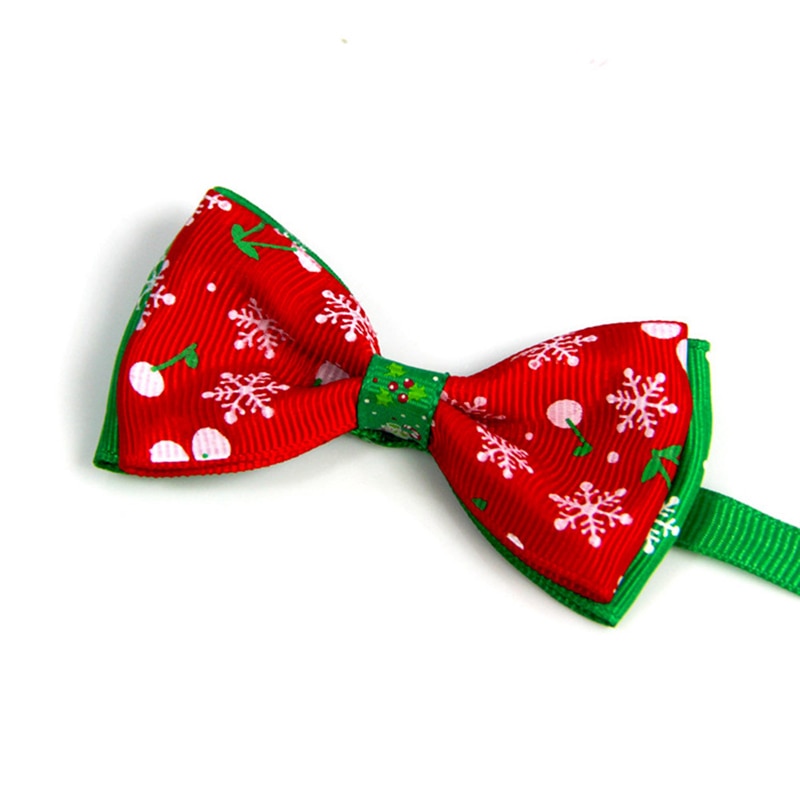 Adjustable Holiday Pet Collar with Bow Tie – Festive Accessory for Cats and Dogs