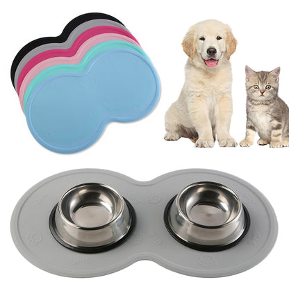 Pet Dog - Cat Feeding Mat Pad Cute Cloud Shape Silicone Dish Bowl Food Feed Placemats