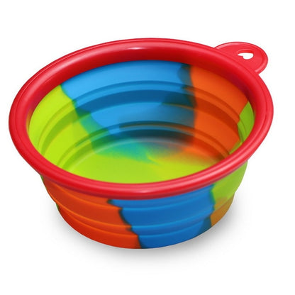 Collapsible Silicone Dog Travel Bowl - 350ml Portable Food & Water Container in 24 Colors