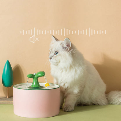 Automatic Ceramic Cats-Dogs Water Fountain - USB-Powered with Circulating Flow