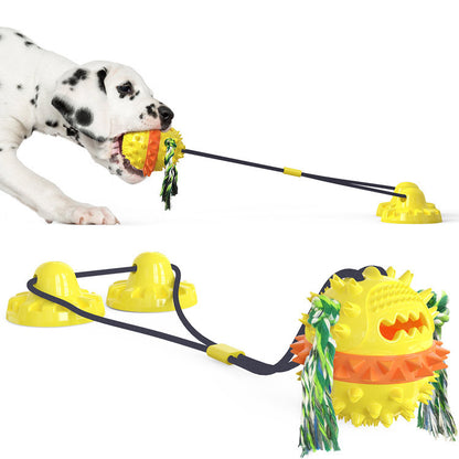 Strong Suction Cup Dog Toy with Treat Dispenser - Pet Gnawing Toy