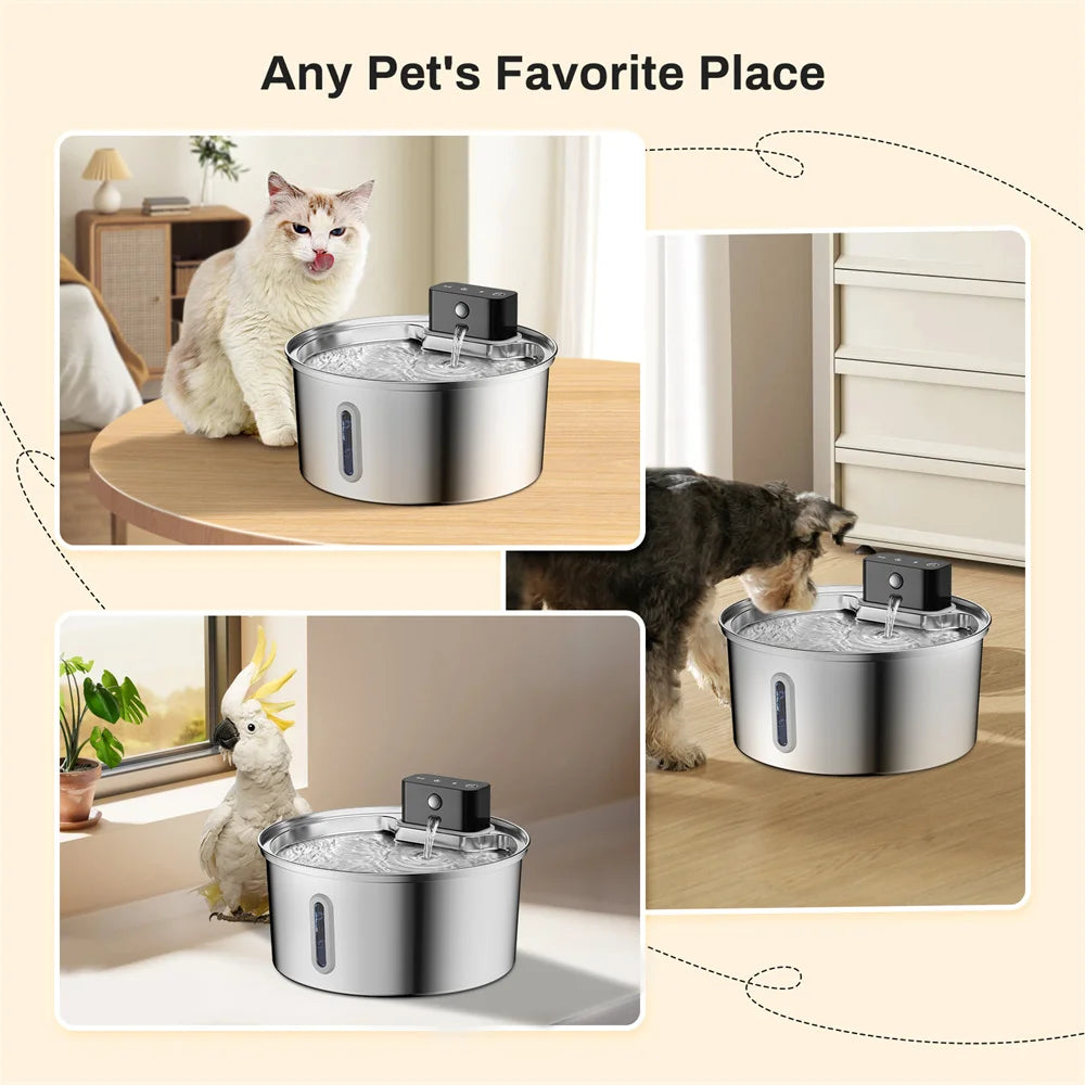 Wireless Intelligent Stainless Steel-Pet Filtered Water Dispenser