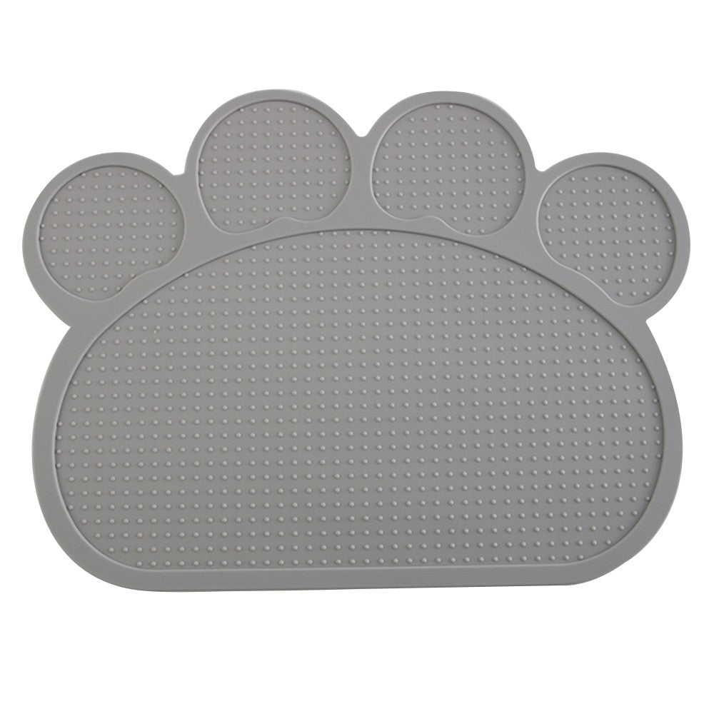 Paw-Shaped Waterproof Silicone Pet Feeding Mat