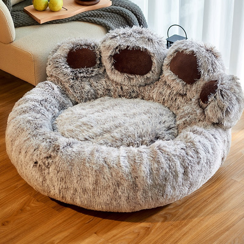 Bear Paw Dog Bed - Removable & Washable Pet Bed, Medium & Large, Plush Options