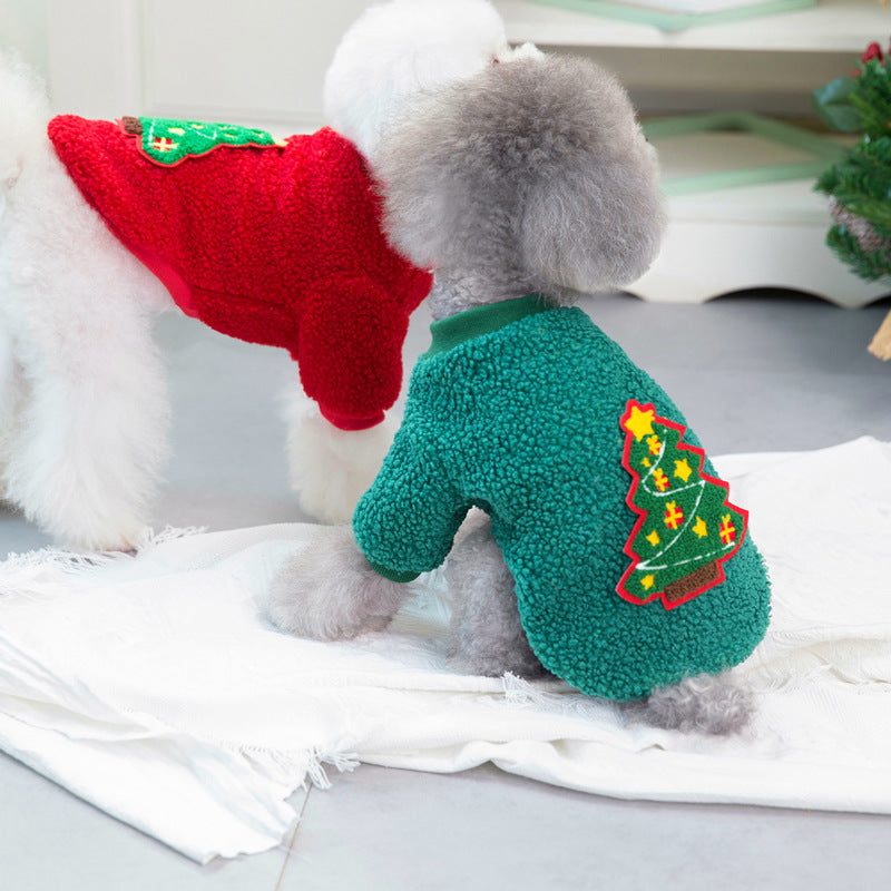 Winter Holiday Dog Sweater | Cozy Fleece Clothing for Small Dogs | 6 Festive Designs & 5 Sizes