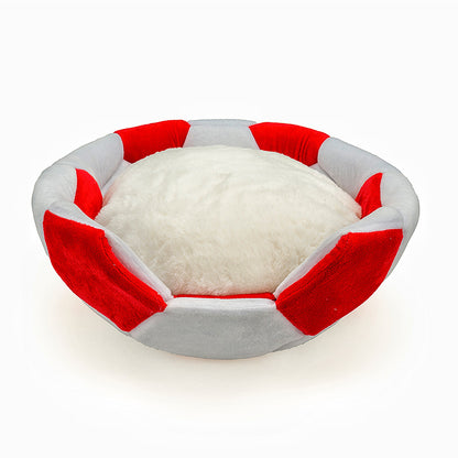 Soccer-Themed Dual-Use Pet Nest | Cozy Convertible Bed Soft Football Style Dog Nest Mattress Creative Cat Bed Nest