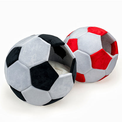 Soccer-Themed Dual-Use Pet Nest | Cozy Convertible Bed Soft Football Style Dog Nest Mattress Creative Cat Bed Nest