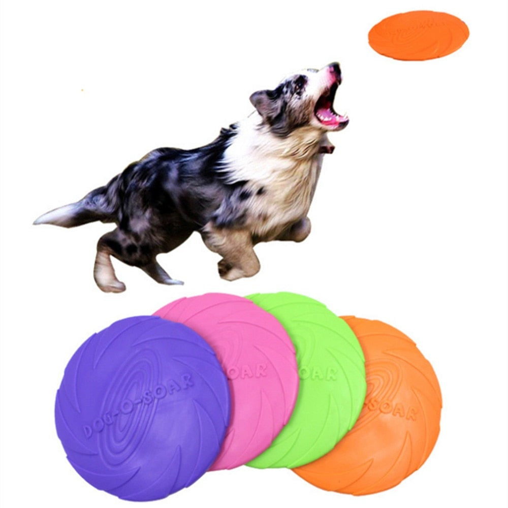 Interactive Dog Chew Toys Resistance Bite Soft Rubber Puppy Pet Toy for Training Flying Discs