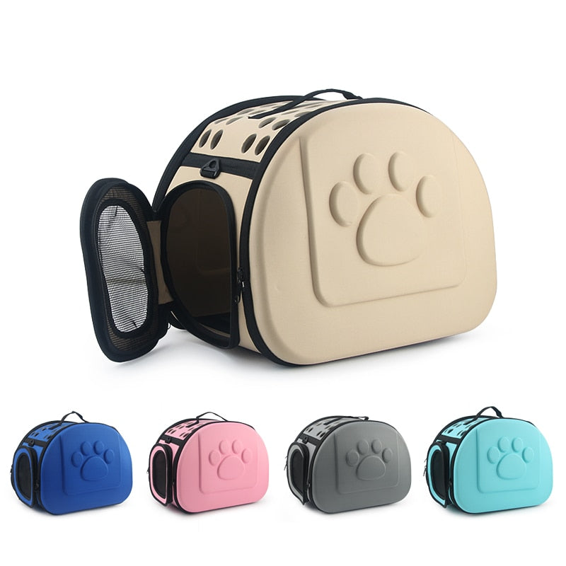 Portable Pure Color Pet Carrier Bag - Foldable Travel Shoulder Bag