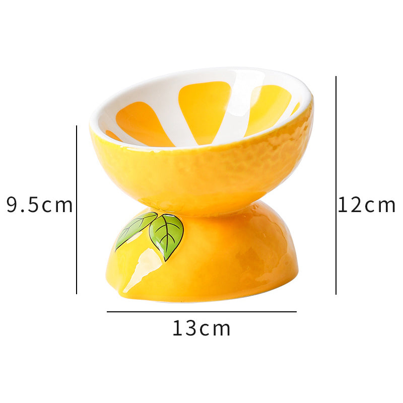 Ceramic Cat Food Bowl Protects Cervical Vertebra Oblique Mouth Pet Products High Foot Bowl Cat Food Water Bowl