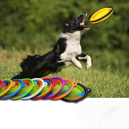 Collapsible Silicone Dog Travel Bowl - 350ml Portable Food & Water Container in 24 Colors