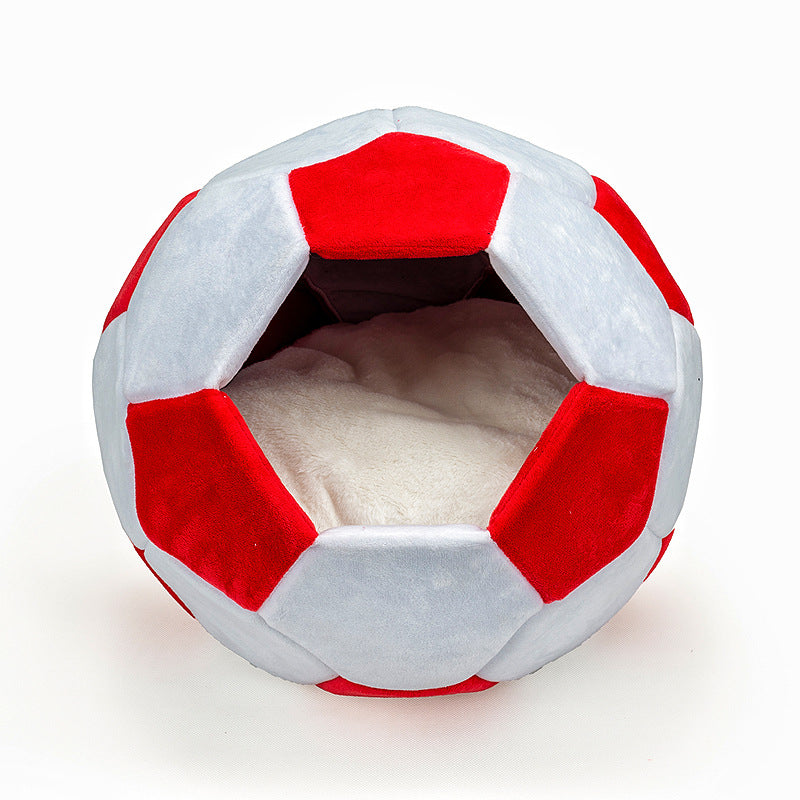 Soccer-Themed Dual-Use Pet Nest | Cozy Convertible Bed Soft Football Style Dog Nest Mattress Creative Cat Bed Nest