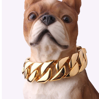 Stainless Steel Dog Collar Dog Necklace Gold Dog Chain Fierce Dog Bully Pet Dog Chain