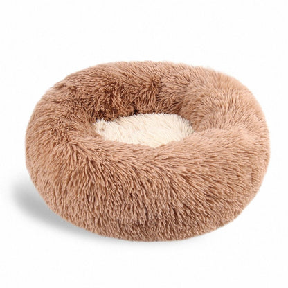 Round Long Plush Pet Bed for Cats and Dogs – Cozy Winter Sleeping Bed in 7 Colors and 5 Sizes