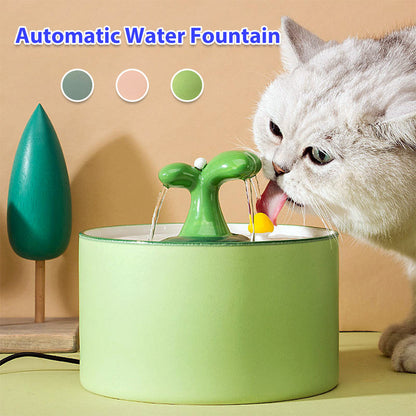 Automatic Ceramic Cats-Dogs Water Fountain - USB-Powered with Circulating Flow