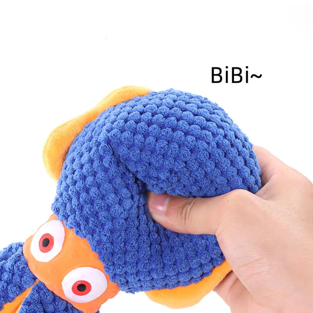 Dog plush toy with bite resistance and sound production, plush octopus toy with dog bite interaction toy