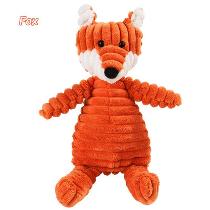 Small Squeaky Plush Dog Toys - Monkey, Bear, Lion - Rope Chew Toy for Puppies