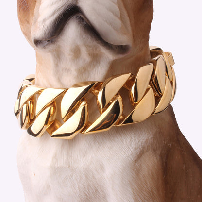 Stainless Steel Dog Collar Dog Necklace Gold Dog Chain Fierce Dog Bully Pet Dog Chain