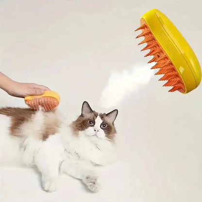 3-in-1 Electric Pet Grooming Brush with Sprayer and Massage Function