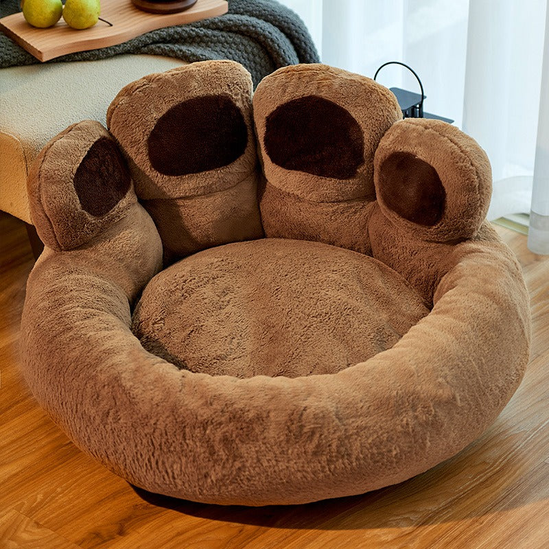 Bear Paw Dog Bed - Removable & Washable Pet Bed, Medium & Large, Plush Options