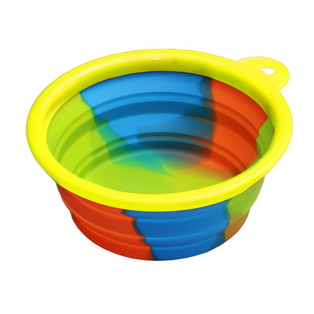 Collapsible Silicone Dog Travel Bowl - 350ml Portable Food & Water Container in 24 Colors