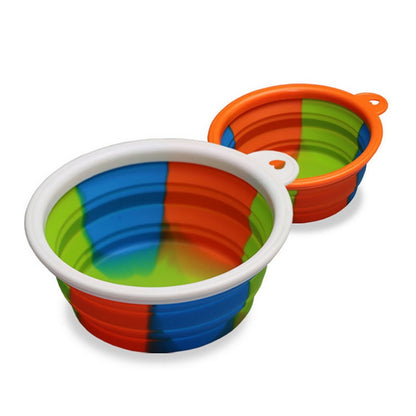 Collapsible Silicone Dog Travel Bowl - 350ml Portable Food & Water Container in 24 Colors