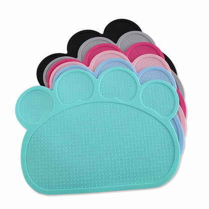 Paw-Shaped Waterproof Silicone Pet Feeding Mat