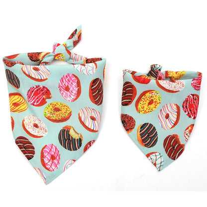 Fruit Print Pet Dog Bandana Small Dog Cat Scarf Adjustable Cotton Dog Puppy Bandanas Bibs Summer Pet Dog Grooming Accessories