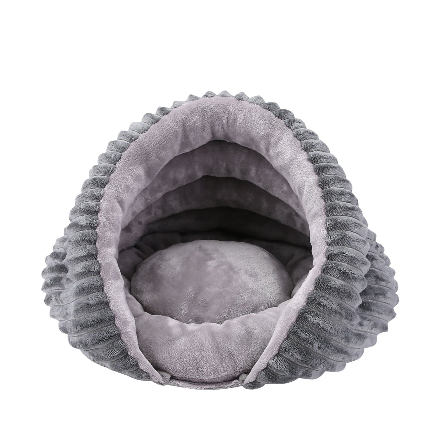 Cozy Conch Pet Nest | Small Dog & Cat Bed | Warm Velvet Comfort