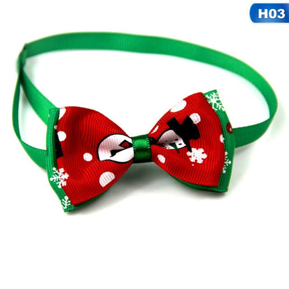 Adjustable Holiday Pet Collar with Bow Tie – Festive Accessory for Cats and Dogs