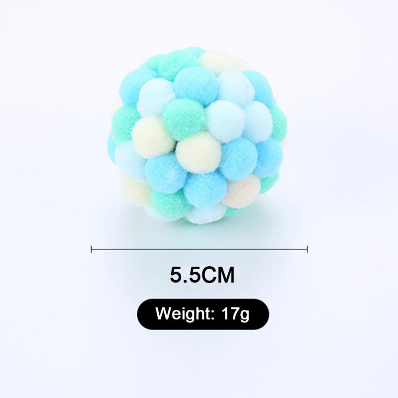 Cat Sound & Catnip Plush Ball-Multicolor Stitching Cat Toys