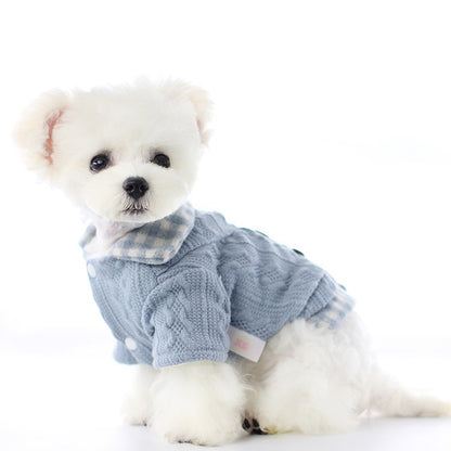 Cozy Winter Lollipop Woolen Plaid Pet Sweater – Warm & Stylish for Dogs & Cats