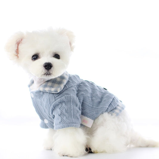 Cozy Winter Lollipop Woolen Plaid Pet Sweater – Warm & Stylish for Dogs & Cats