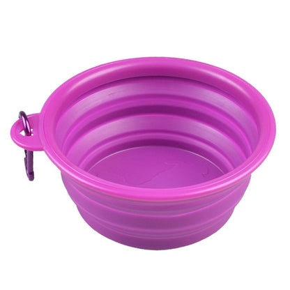 Collapsible Silicone Dog Travel Bowl - 350ml Portable Food & Water Container in 24 Colors