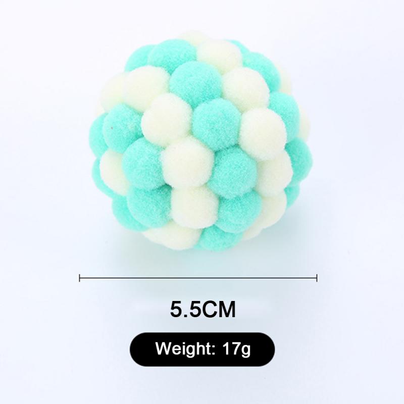 Cat Sound & Catnip Plush Ball-Multicolor Stitching Cat Toys