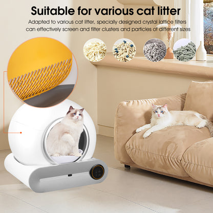 Smart Self-Cleaning Cat Litter Box with Odor Removal WiFi Control