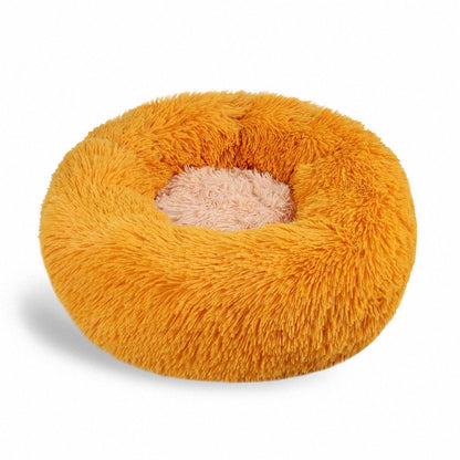 Round Long Plush Pet Bed for Cats and Dogs – Cozy Winter Sleeping Bed in 7 Colors and 5 Sizes