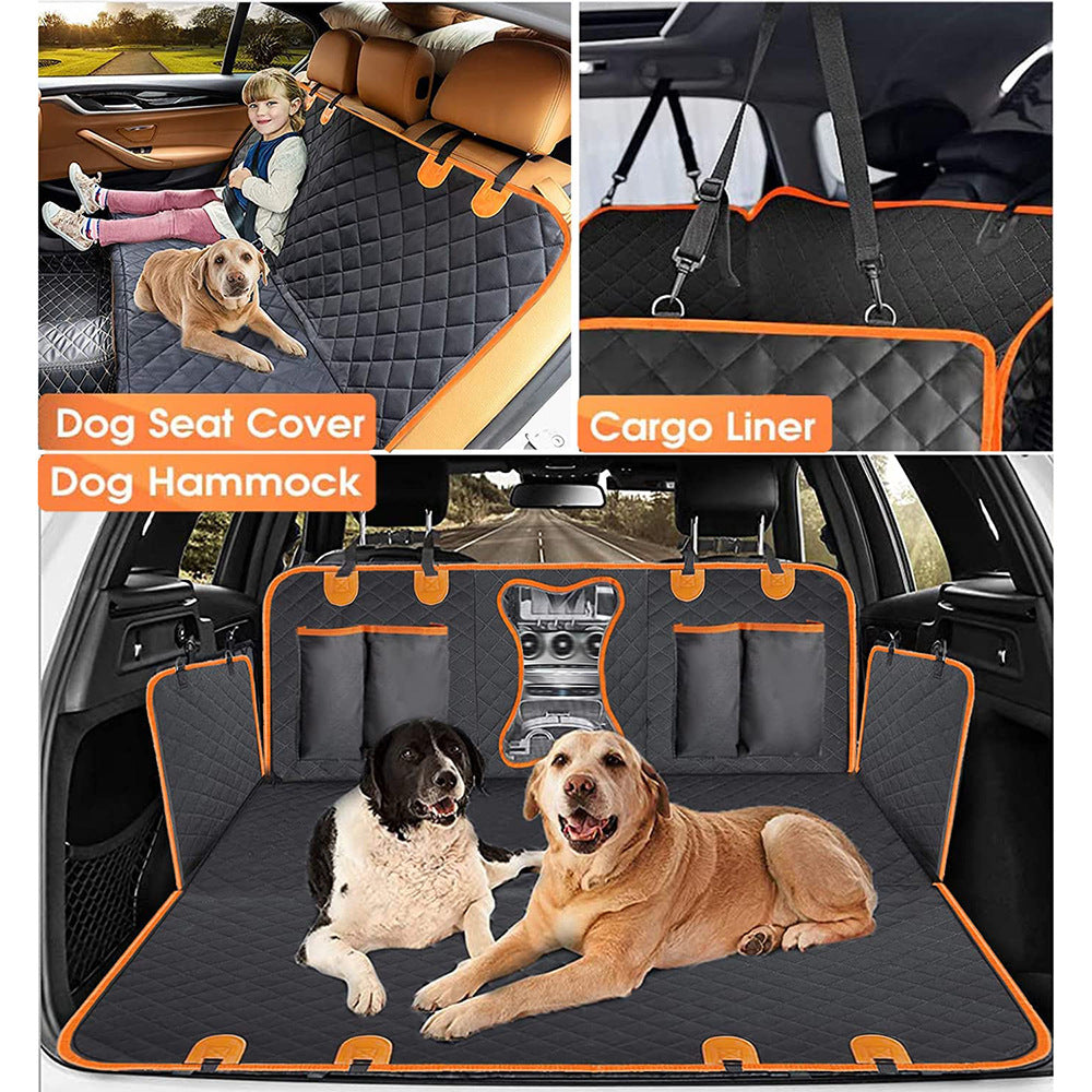 Waterproof Dog Car Seat Cover with Hammock and Safety Features