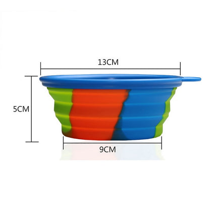 Collapsible Silicone Dog Travel Bowl - 350ml Portable Food & Water Container in 24 Colors