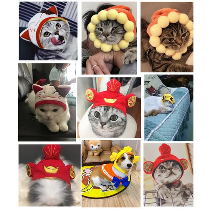 Cotton Pet Hats – Cute, Adjustable Party Cap for Cats & Dogs