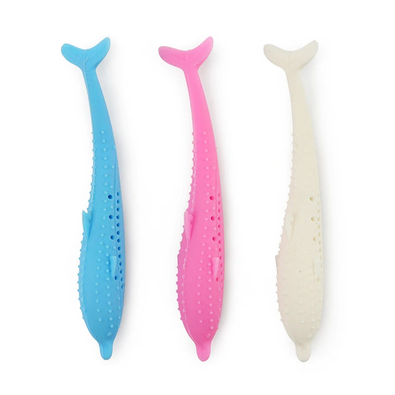 Soft Silicone Mint Fish Cat Toy Catnip Pet Toy Clean Teeth Toothbrush Chew Cats Toys