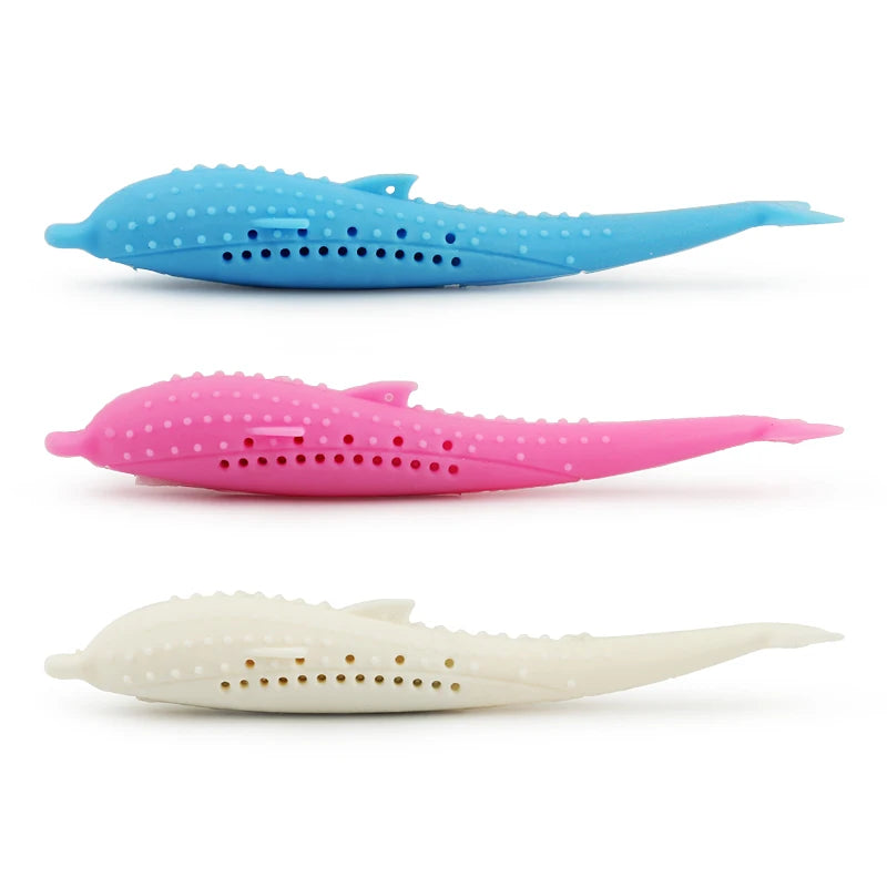 Soft Silicone Mint Fish Cat Toy Catnip Pet Toy Clean Teeth Toothbrush Chew Cats Toys