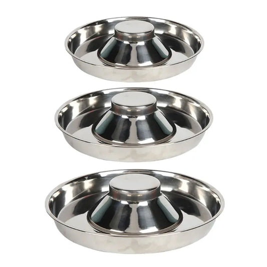 Pet Stainless Steel Dog Bowl Puppy Litter Food Feeding Dish Weaning Silver Stainless Feeder Water Bowl Pets Feeder Bowl