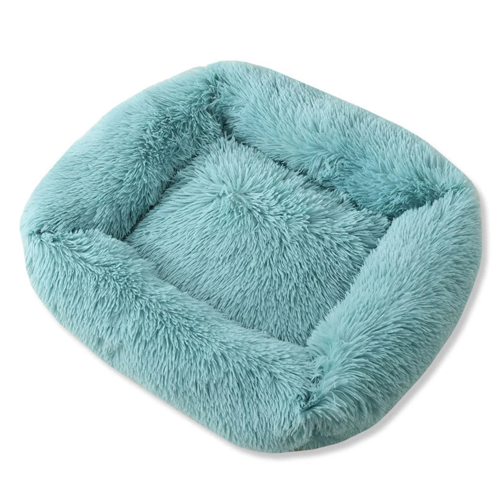 Long Plush Square Dog Bed Assorted Colors Pet Beds Super Soft Fluffy For Dogs Cats