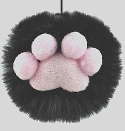 Adjustable Elastic Cat Door Teaser with Plush Ball & Bell – Soft Paw Design