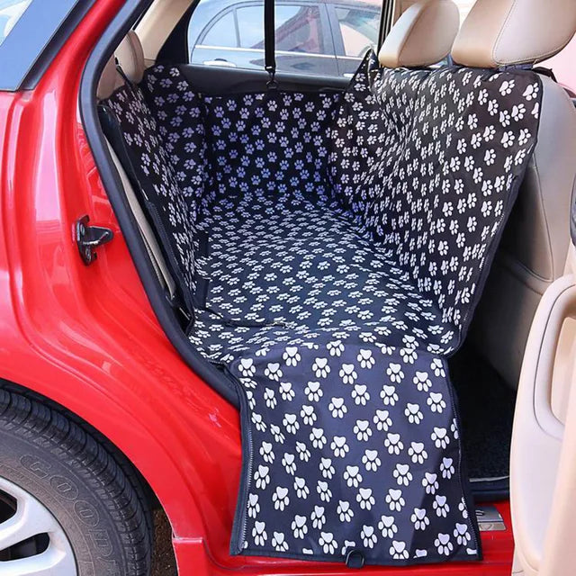 Paw Print Waterproof Car Seat Hammock – Ultimate Pet Travel Protector!