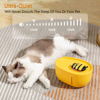 Cat water dispenser intelligent wireless non plugged automatic circulating filter water feeder